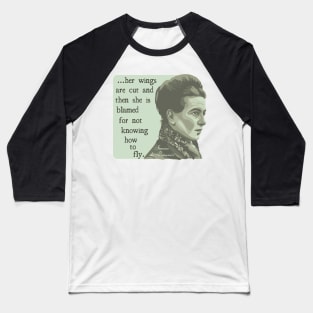 Simone de Beauvoir Portrait and Quote Baseball T-Shirt